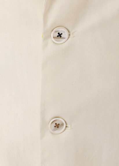 Kırık Beyaz Renk Keten Karışımlı Blazer Ceket - 2