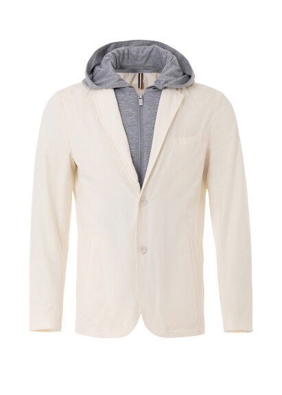 Kırık Beyaz Renk Mevsimlik Blazer Ceket 