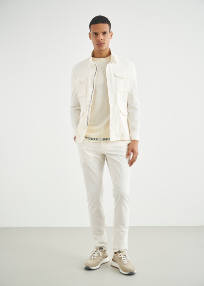 Kırık Beyaz Renk Safari Ceket 