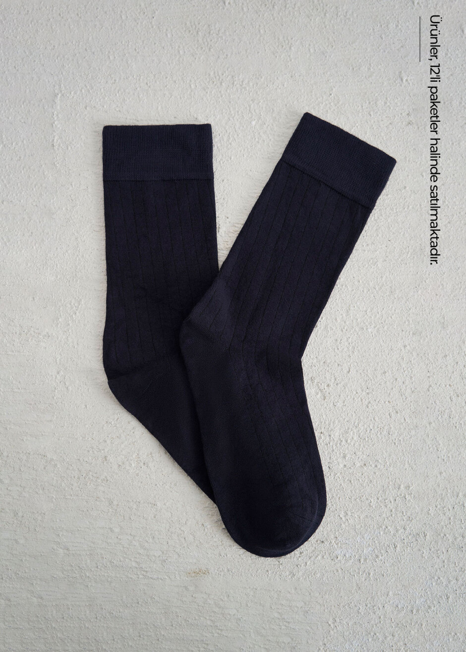 Lacivert Renk 12'li Bambu Çorap Seti - Boris Becker