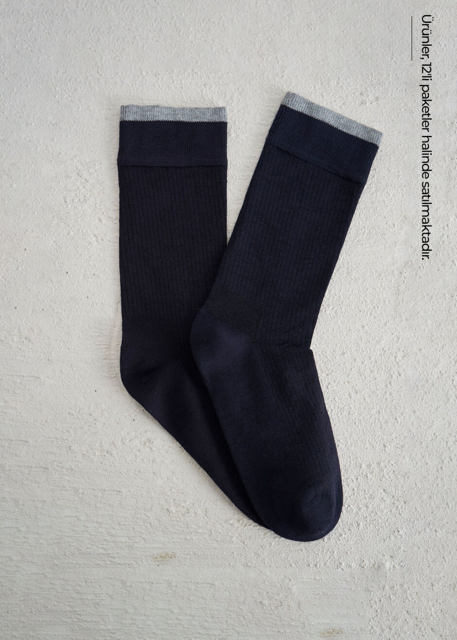 Lacivert Renk 12'li Bambu Çorap Seti - Boris Becker