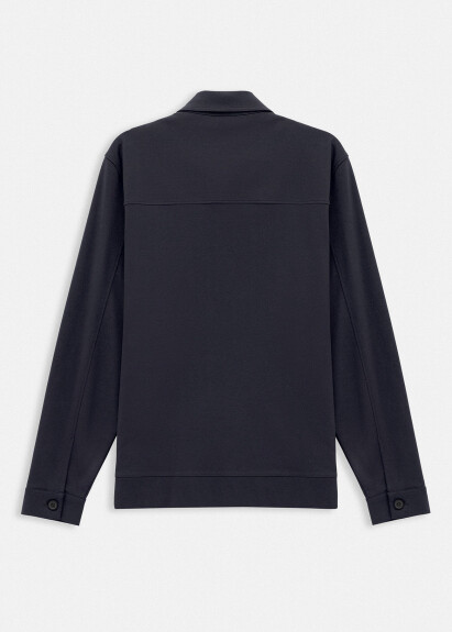 Lacivert Renk Gömlek Yaka Sweat Ceket - 5
