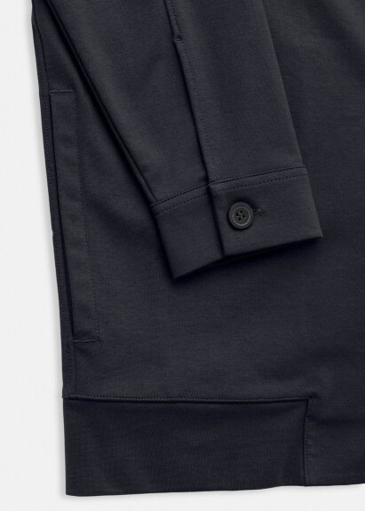 Lacivert Renk Gömlek Yaka Sweat Ceket - 4