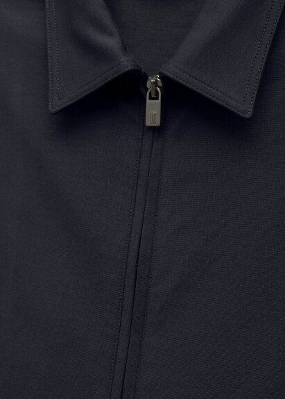 Lacivert Renk Gömlek Yaka Sweat Ceket - 3