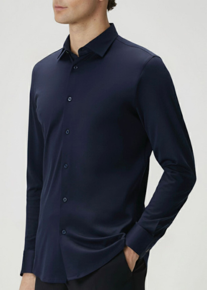 Lacivert Renk Örme Gömlek - 4