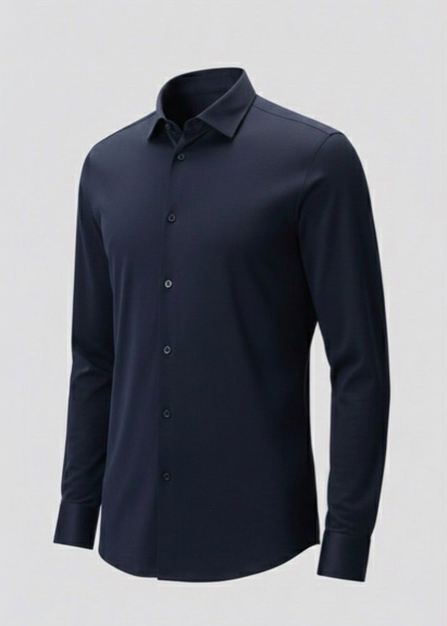 Lacivert Renk Örme Gömlek - 5