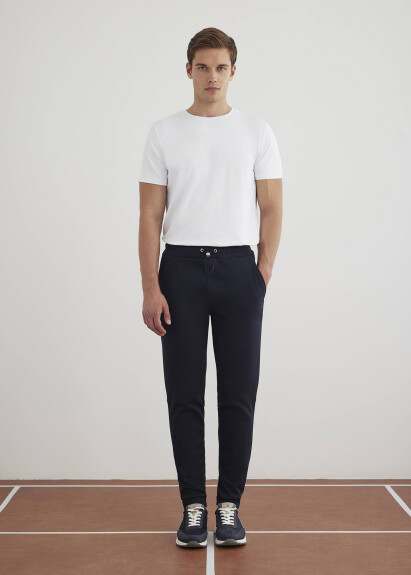 Lacivert Renk Örme Kumaşdan Jogger Pantolon - Boris Becker