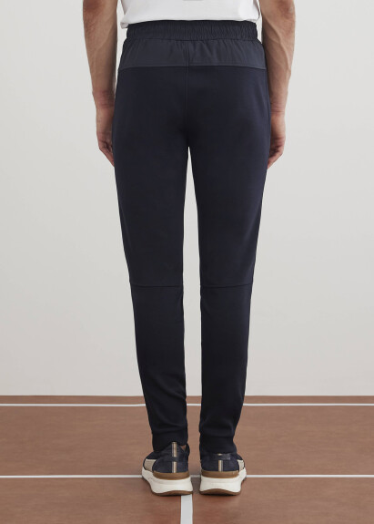 Lacivert Renk Örme Kumaşdan Jogger Pantolon - 4