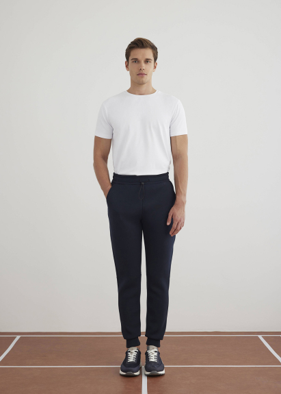 Lacivert Renk Örme Kumaşdan Jogger Pantolon 