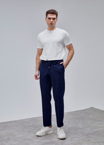 Lacivert Renk Rahat Kesim Örme Jogger Pantolon - Boris Becker