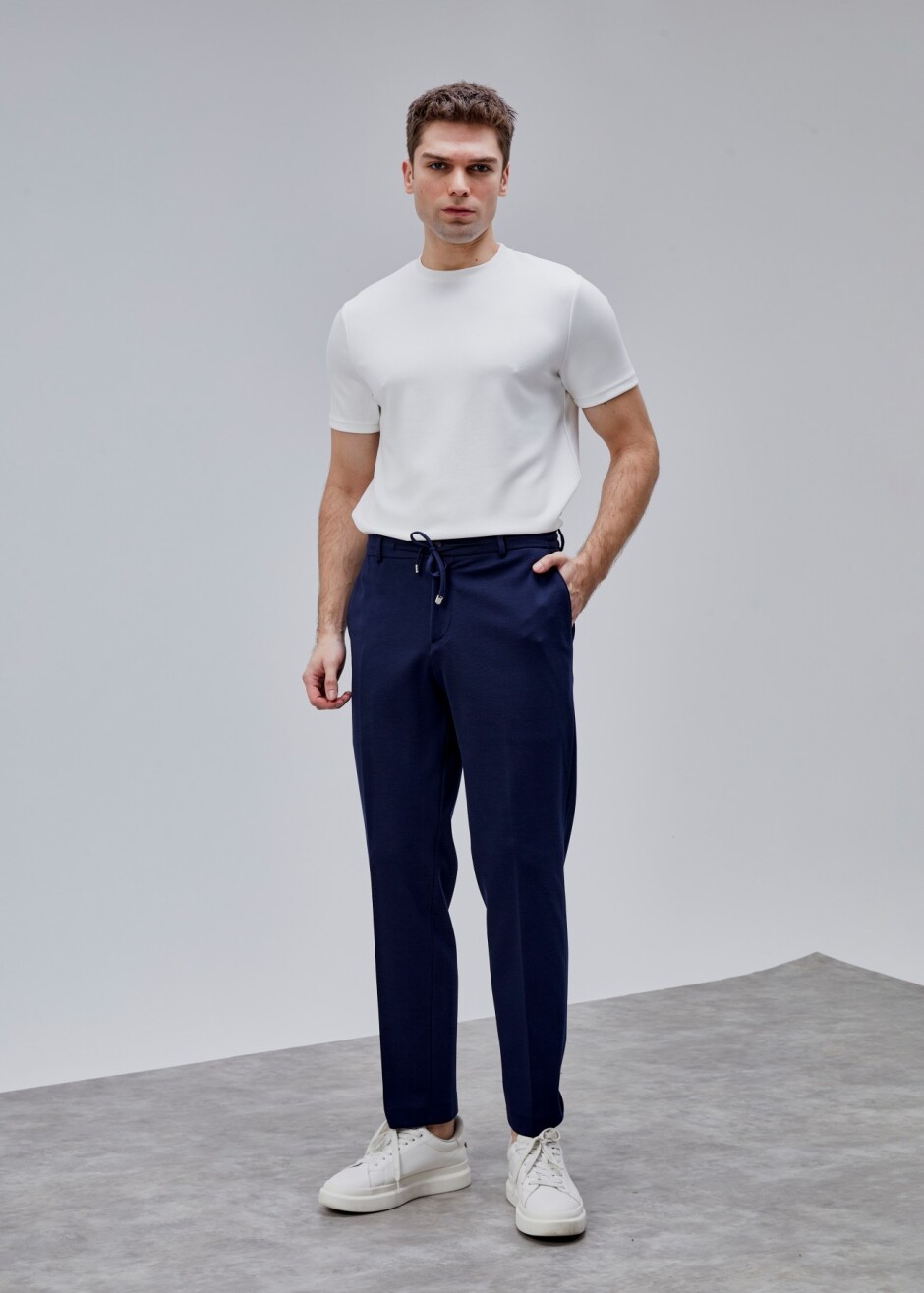 Lacivert Renk Rahat Kesim Örme Jogger Pantolon - Boris Becker