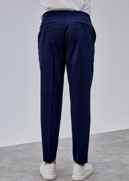 Lacivert Renk Rahat Kesim Örme Jogger Pantolon - 5