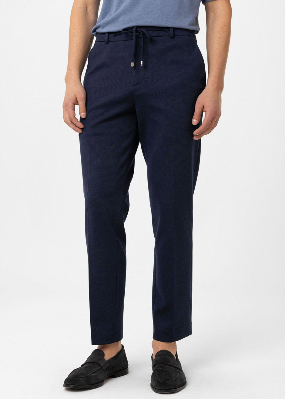 Lacivert Renk Rahat Kesim Örme Jogger Pantolon - Boris Becker