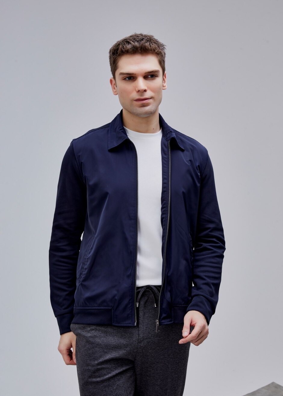 Lacivert Renk Regular Fit Fermuarlı Casual Ceket - Boris Becker