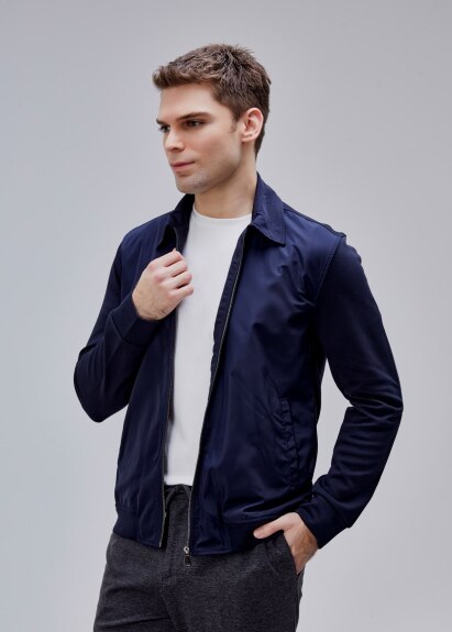 Lacivert Renk Regular Fit Fermuarlı Casual Ceket - 3