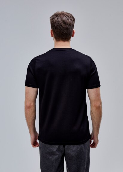 Siyah Renk Basic Modal Tshirt - 5