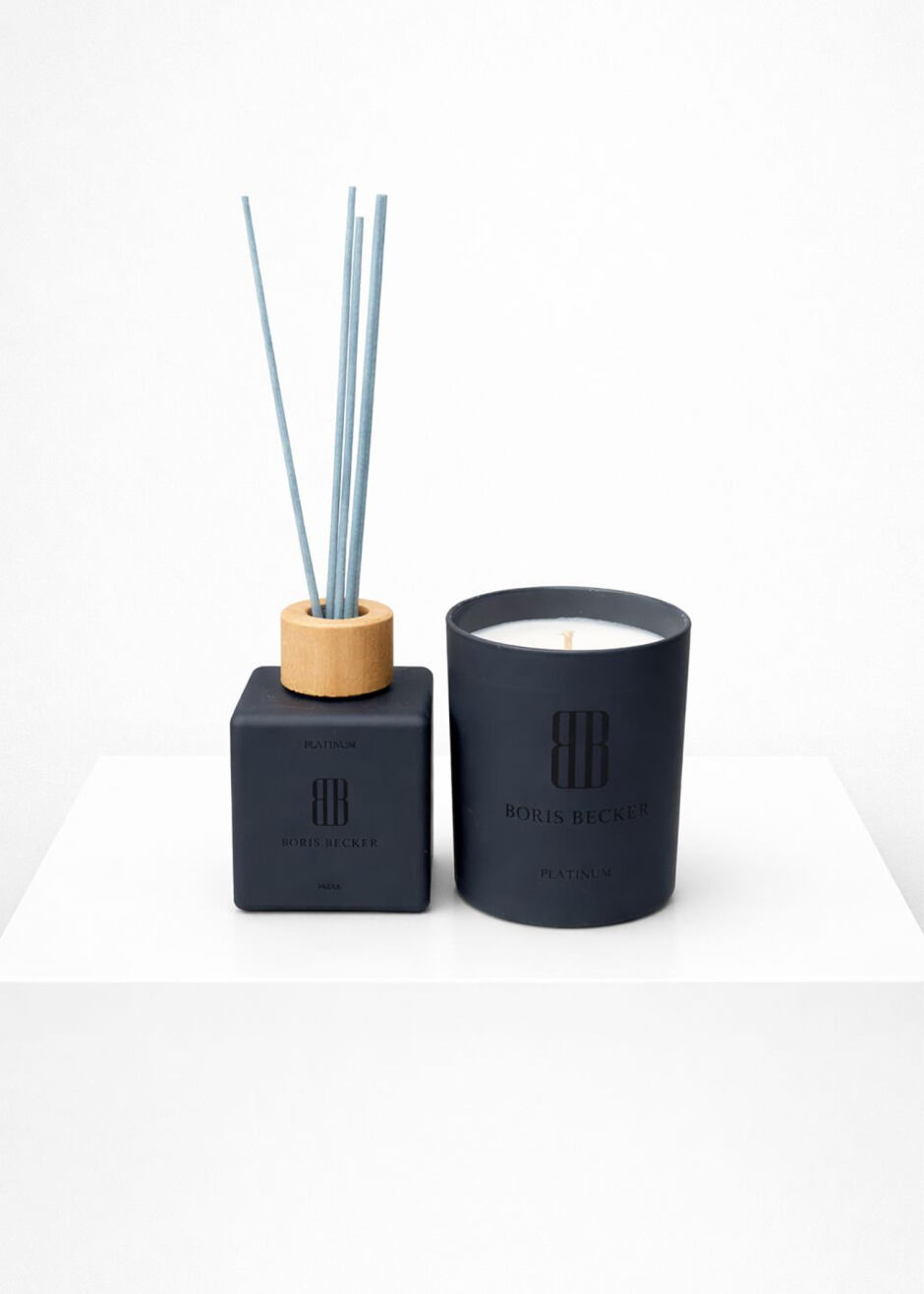 Siyah Renk Mat Mumluk Ve Oda Kokusu Seti - Boris Becker